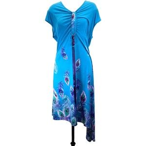 Seventh Avenue Dress Womens Size XL Empire Waist A-Line Stretch Asymmetrical Hem